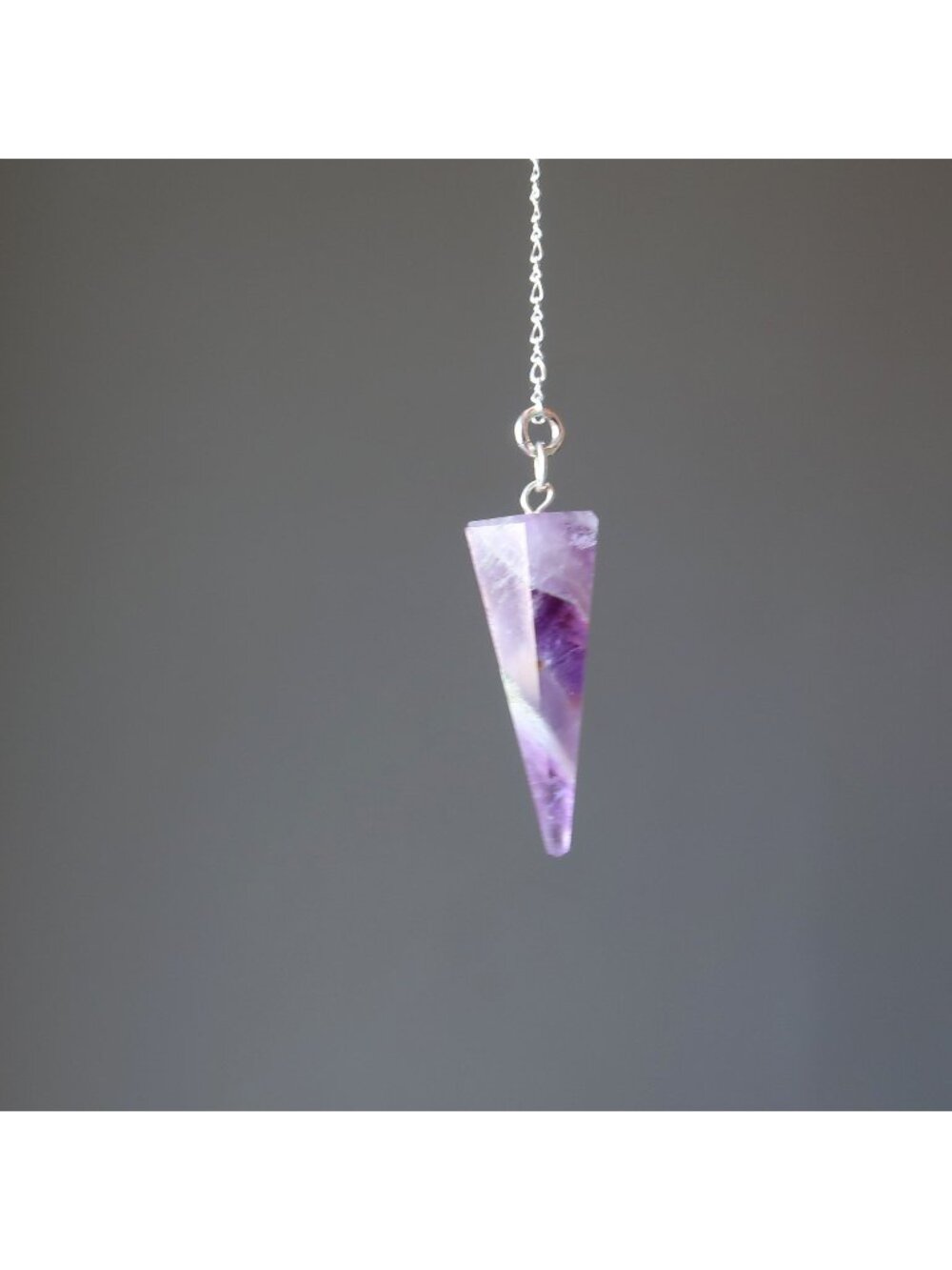 Amethyst Pendulum Violet Vision Sterling Silver Chain Purple Crystal Dowsing Too